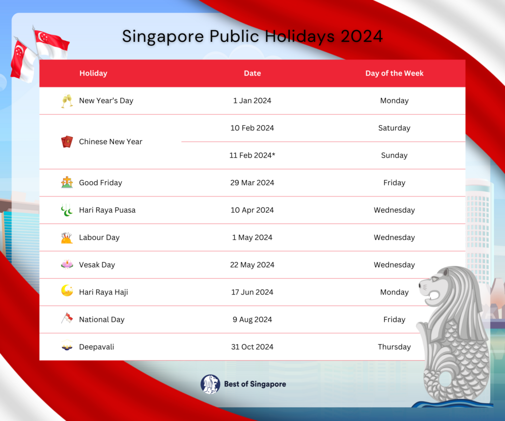 Singapore Public Holidays 2024 Download